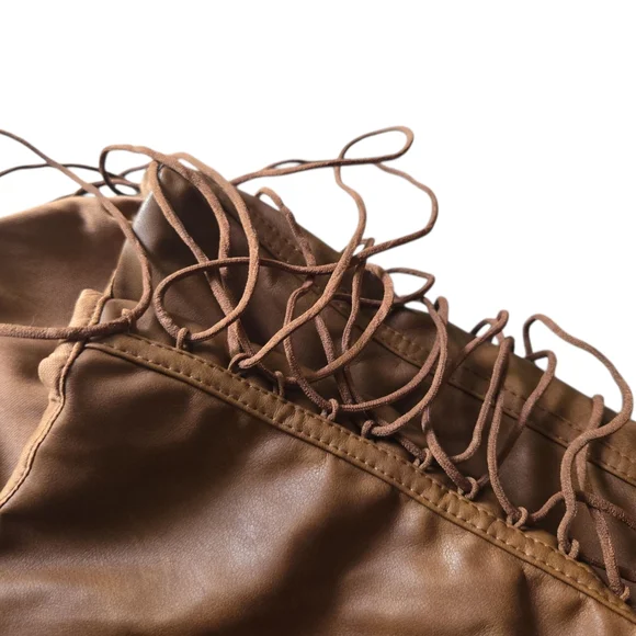 Fashion Nova Never Complicated Faux Leather Corset Plus Top Brown ~ Size 2X - Picture 9 of 10